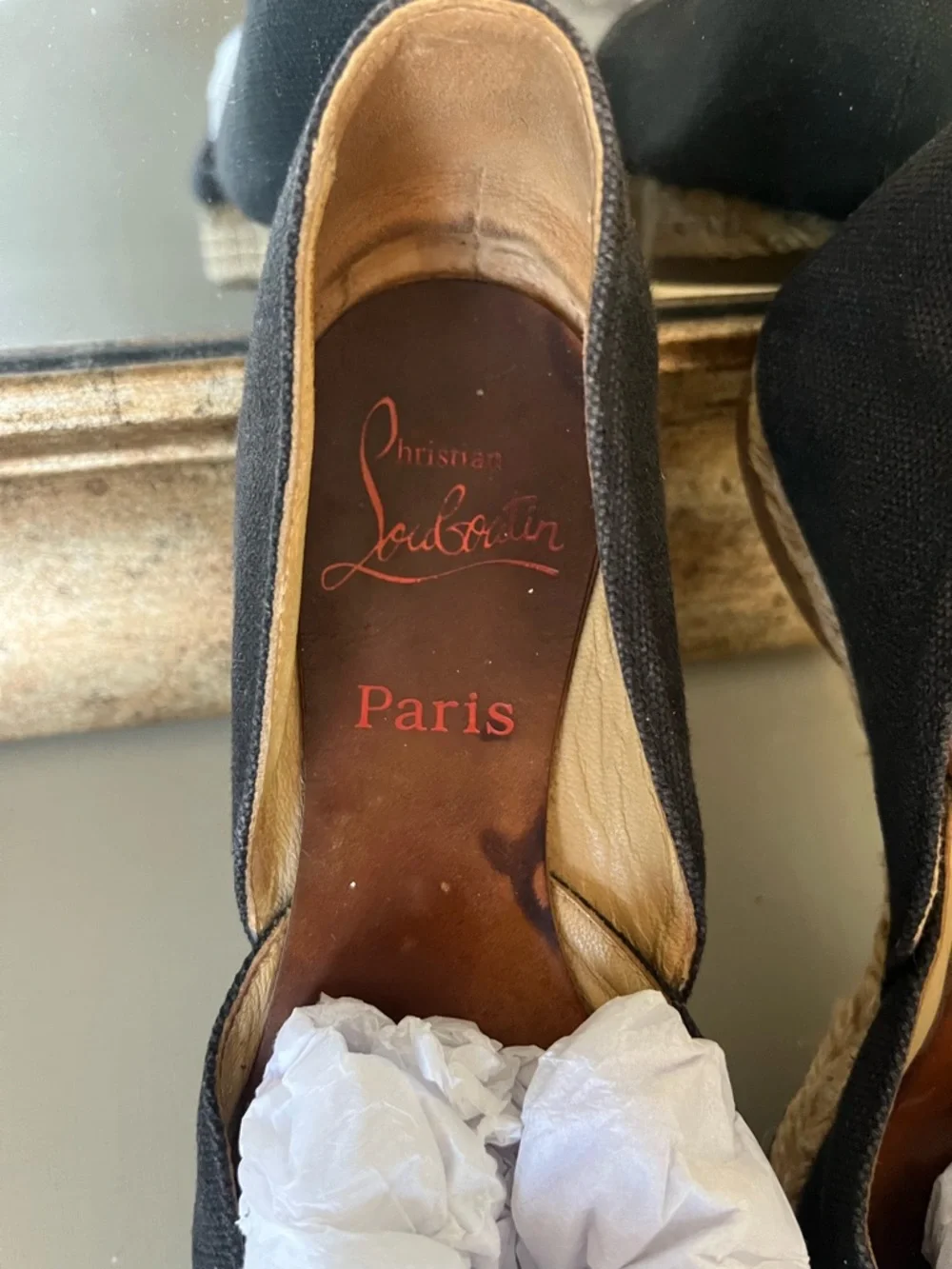 Christian Louboutin Canvas Espadrilles, Black 36 - Picture 7 of 8